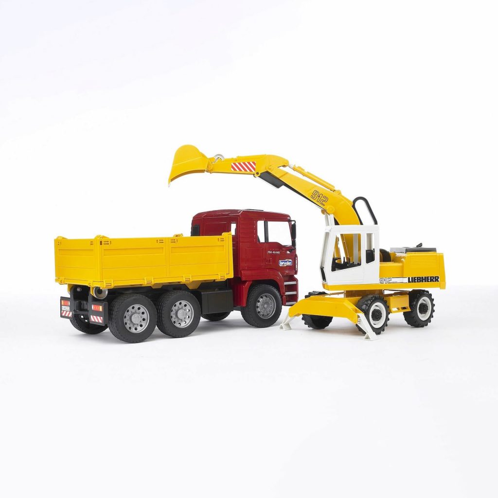 camion benne man tga avec pelleteuse liebherr 3(1)